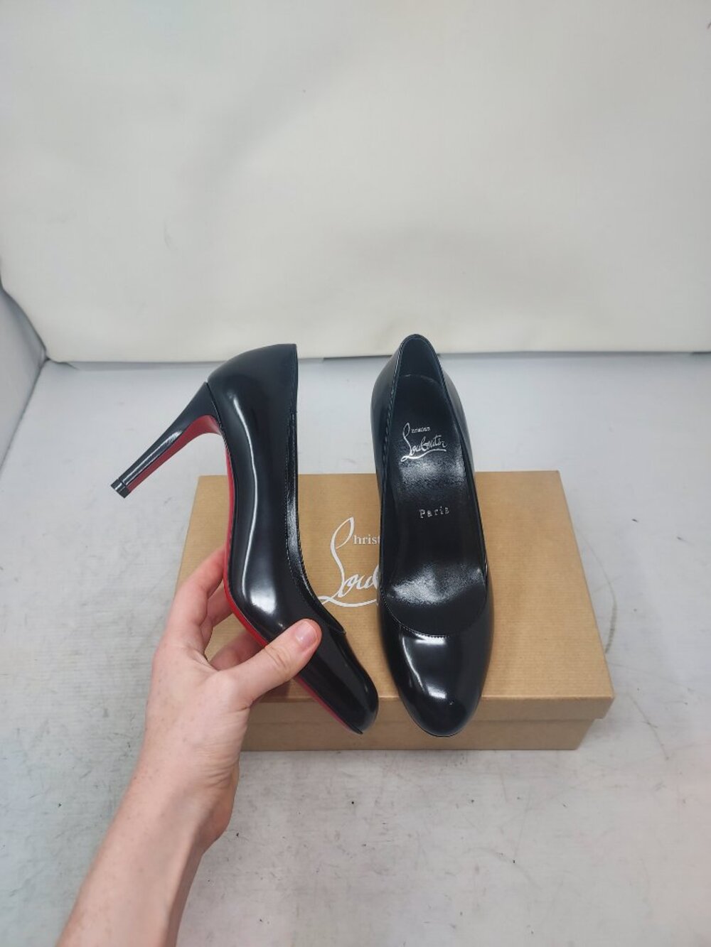 Christian Louboutin Patent Leather Black Pumppie Pump